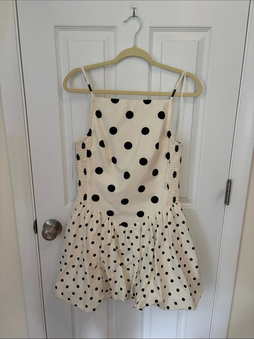 Free People Cream Dress with Black Polka Dots